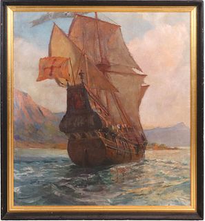 John Prentiss Benson, Oil on Canvas, Galleon