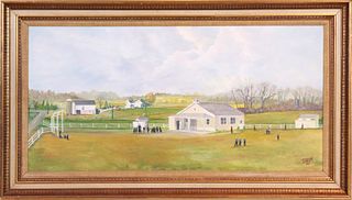 Mim Sam, Oil on Artist's Board, Amish Farmscape