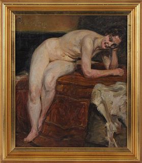 Frederik Lange, Oil on Canvas, Nude Study