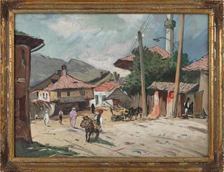 Gouache, Sarajevo Street Scene