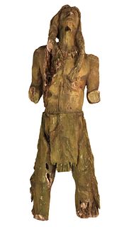 Carved Wood Figure of a Native American Man