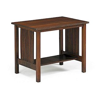 GUSTAV STICKLEY Spindled library table