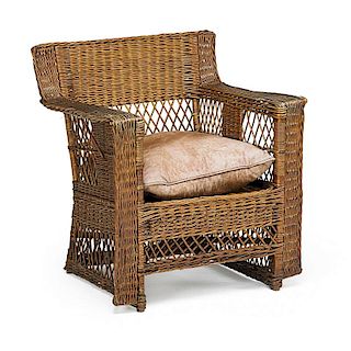 GUSTAV STICKLEY Rare willow armchair