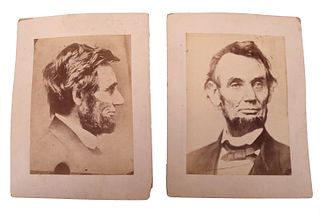 Two Lincoln Albumen Cabinet Photographs