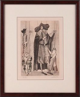 Adolf Born, Engravings, Puppeteer and Puppets