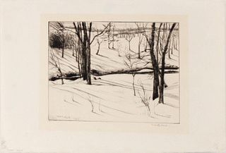 William Bicknell, Engraving, "Snow, 1923"