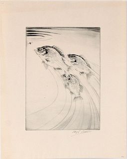 Hugh Seaver, Drypoint Etching, "The Comet"