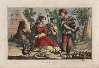 L'Asie Hand-Colored Engraving