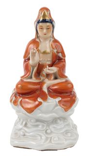 Chinese Porcelain Quan Yin Seated Figure