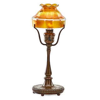 TIFFANY STUDIOS Boudoir lamp, gold Favrile shade