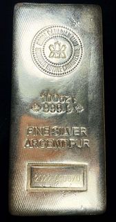 Royal Canadian Mint 100 ozt .9999 Silver Bar