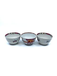 Three Antique English tea bowls