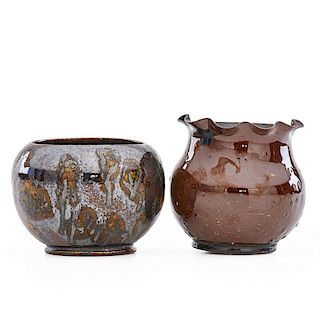 GEORGE OHR Two small vases
