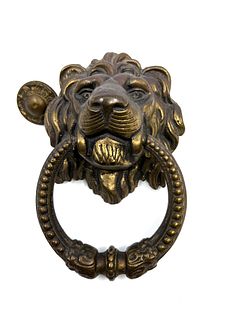 Large Brass Lion door knocker