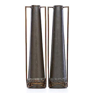AUSTRIAN Pair of copper vases