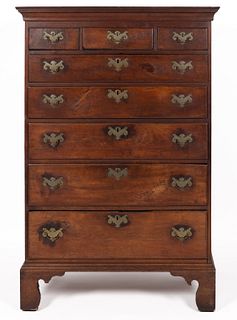 PENNSYLVANIA CHIPPENDALE WALL HIGH CHEST OF DRAWERS