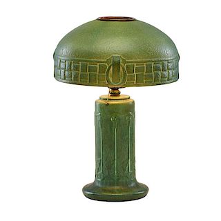 HAMPSHIRE; HANDEL Table lamp w/ Mosserine shade