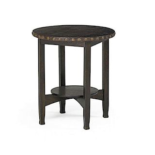 STICKLEY BROTHERS Leather-top lamp table