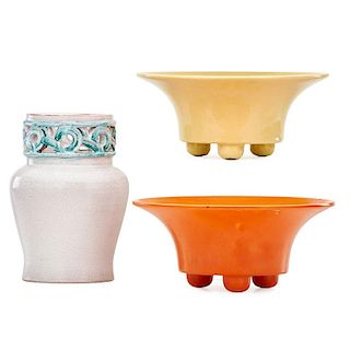 WIENER KERAMIK ETC. Two bowls, one vase
