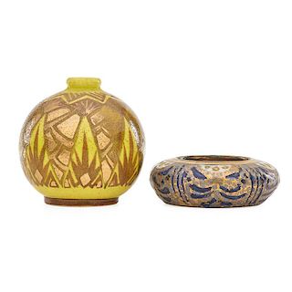 RAOUL LACHENAL; JEAN MAYODON Small vase and bowl
