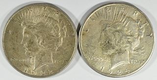 1922 & 1924-S PEACE DOLLARS