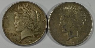 1924 & 1925 PEACE DOLLARS
