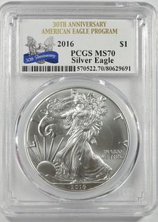 2016 AMERICAN SIL EAGLE PCGS MS70