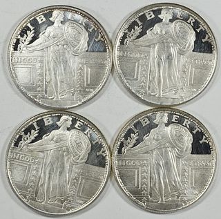 (4) 1/4oz .999 SILVER ROUNDS