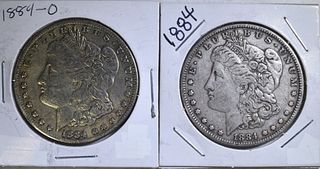 1884 & 84-O MORGAN DOLLARS