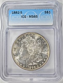1882-S MORGAN DOLLAR ICG MS65