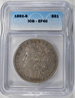 1892-S MORGAN DOLLAR ICG EF40