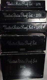 1974,76,78, 80,82 US PROOF SETS