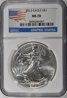 2013 AMERICAN SILVER EAGLE NGC MS70
