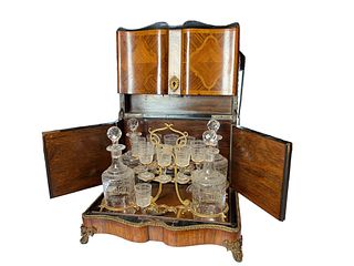 A French Portable Rosewood Liquor Chest / Cabinet