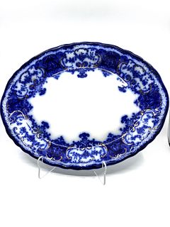 Victorian Flow Blue porcelain Platter
