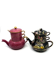 Set of 2 Royal Winton personal tea pot cream and tea cup