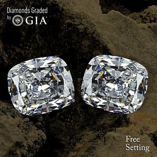 8.04 carat diamond pair, Cushion cut Diamonds GIA Graded 1) 4.03 ct, Color I, VS2 2) 4.01 ct, Color J, VS2. Appraised Value: $312,000 