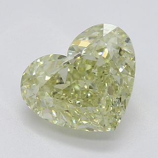 1.50 ct, Natural Fancy Greenish Yellow Even Color, SI1, Heart cut Diamond (GIA Graded), Appraised Value: $21,200 