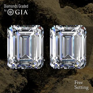 6.02 carat diamond pair, Emerald cut Diamonds GIA Graded 1) 3.01 ct, Color E, VVS2 2) 3.01 ct, Color E, VS1. Appraised Value: $419,100 
