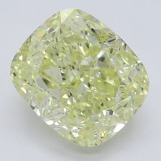 4.01 ct, Natural Fancy Light Yellow Even Color, SI1, Cushion cut Diamond (GIA Graded), Appraised Value: $77,700 