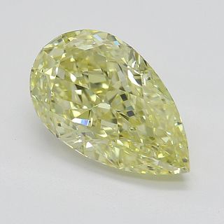 1.71 ct, Natural Fancy Yellow Even Color, IF, Pear cut Diamond (GIA Graded), Appraised Value: $48,200 