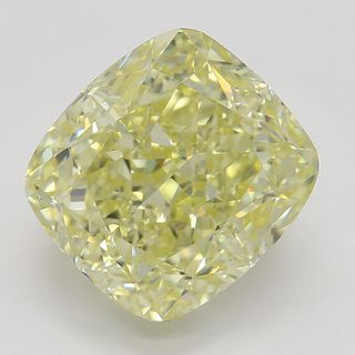 5.27 ct, Natural Fancy Light Yellow Even Color, VS2, Cushion cut Diamond (GIA Graded), Appraised Value: $139,100 