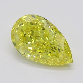 1.63 ct, Natural Fancy Vivid Yellow Even Color, IF, Pear cut Diamond (GIA Graded), Appraised Value: $162,900 