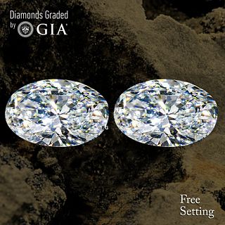 4.02 carat diamond pair, Oval cut Diamonds GIA Graded 1) 2.01 ct, Color H, VVS1 2) 2.01 ct, Color I, VVS2. Appraised Value: $111,600 