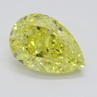 1.31 ct, Natural Fancy Vivid Yellow Even Color, VVS1, Pear cut Diamond (GIA Graded), Appraised Value: $87,800 