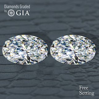 4.01 carat diamond pair, Oval cut Diamonds GIA Graded 1) 2.00 ct, Color D, VS2 2) 2.01 ct, Color E, VS2. Appraised Value: $153,300 