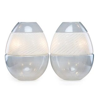 CARLO NASON; A.V. MAZZEGA Two large egg lamps