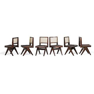 PIERRE JEANNERET Six dining chairs