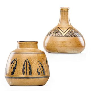 JEAN LUCE Two stoneware vases