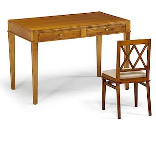 JACQUES ADNET Desk and chair